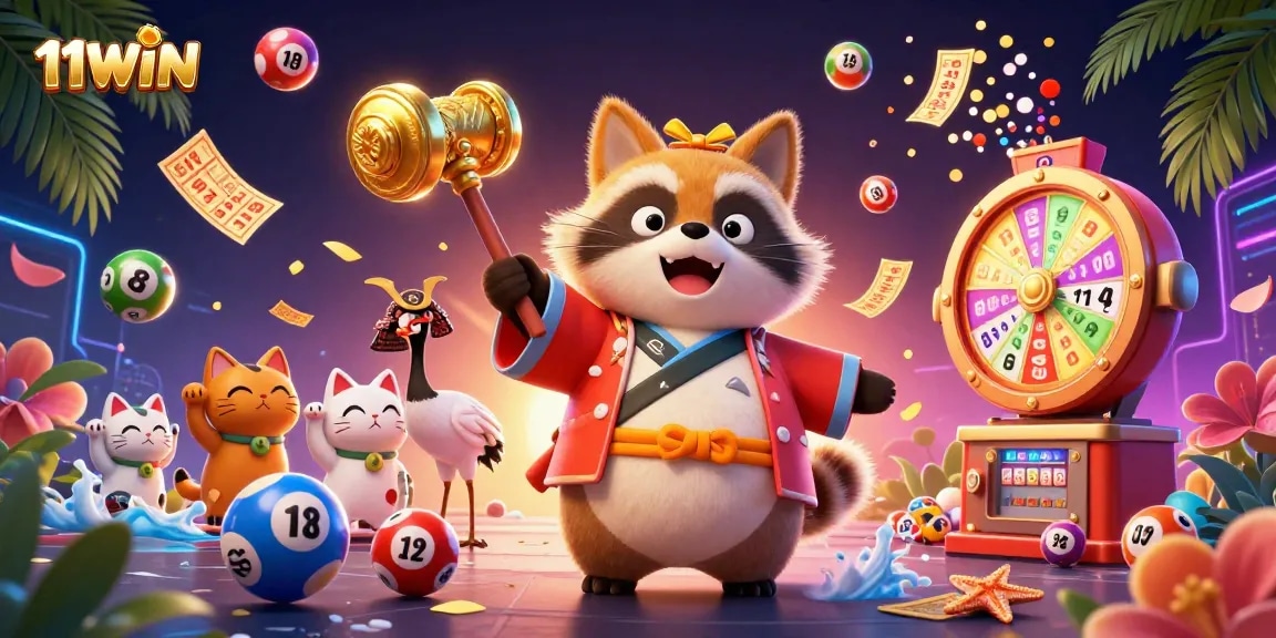 Experience the excitement of 11WIN with vibrant lottery gameplay and lucky symbols in action.