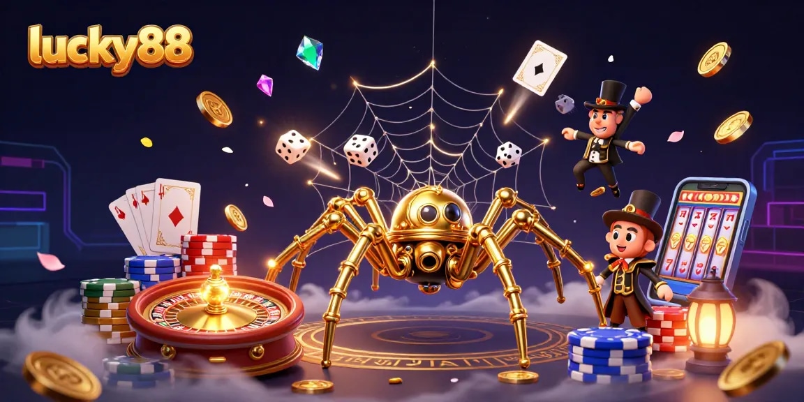 Experience winning thrills at lucky88 while trapped in a steampunk web of fortune.