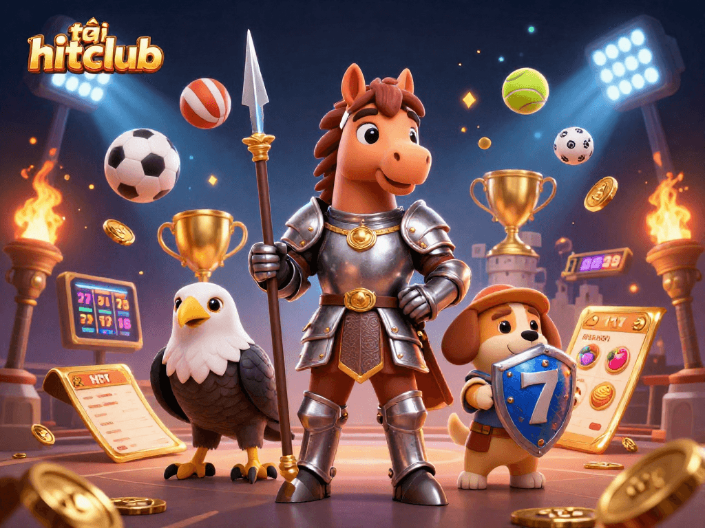 Tải hitclub for ultimate gaming excitement with a dynamic medieval gambling scene.
