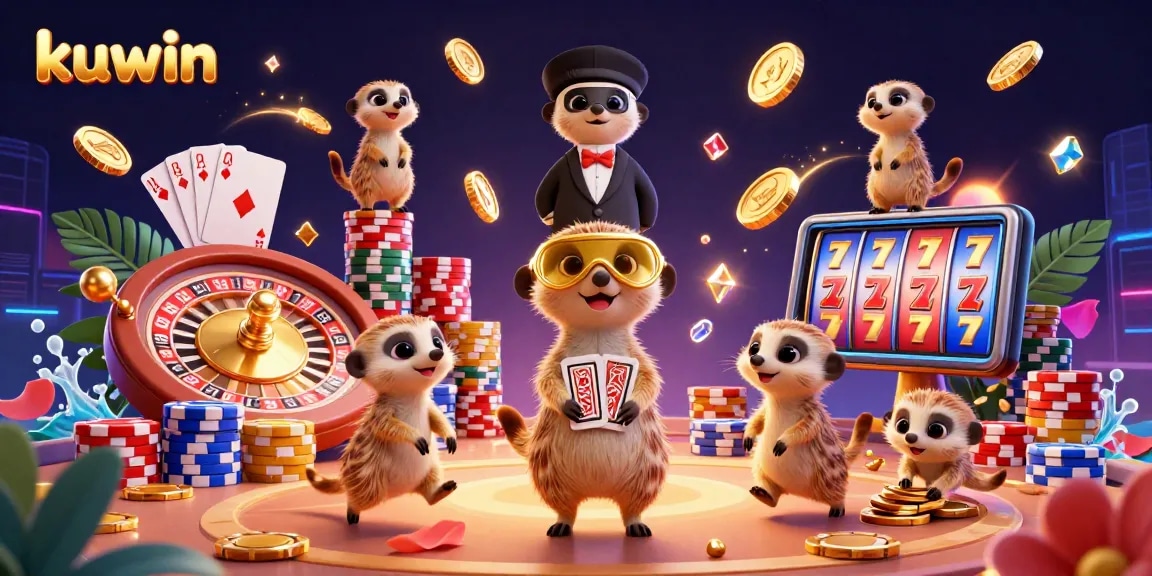 Experience the thrilling action at kuwin's cartoon casino with meerkats in vibrant gameplay.