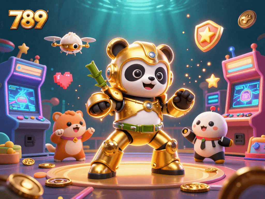 Engage with exciting 789 gaming adventures in this lively, colorful casino scene!