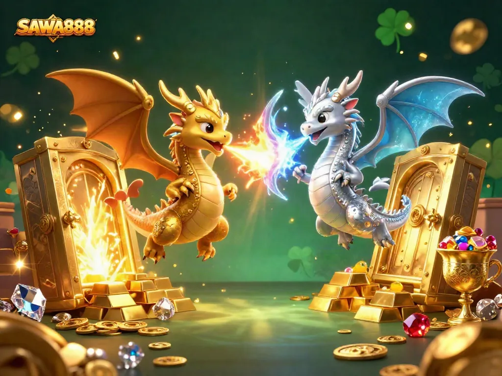 Experience winning excitement with SAWA888 as dragons unleash their power in a vibrant casino scene.