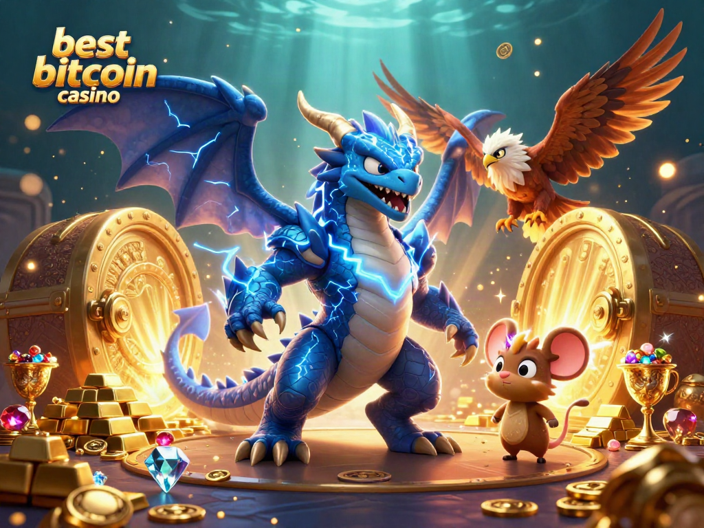Experience the excitement at the best bitcoin casino with dynamic elements and vibrant characters.