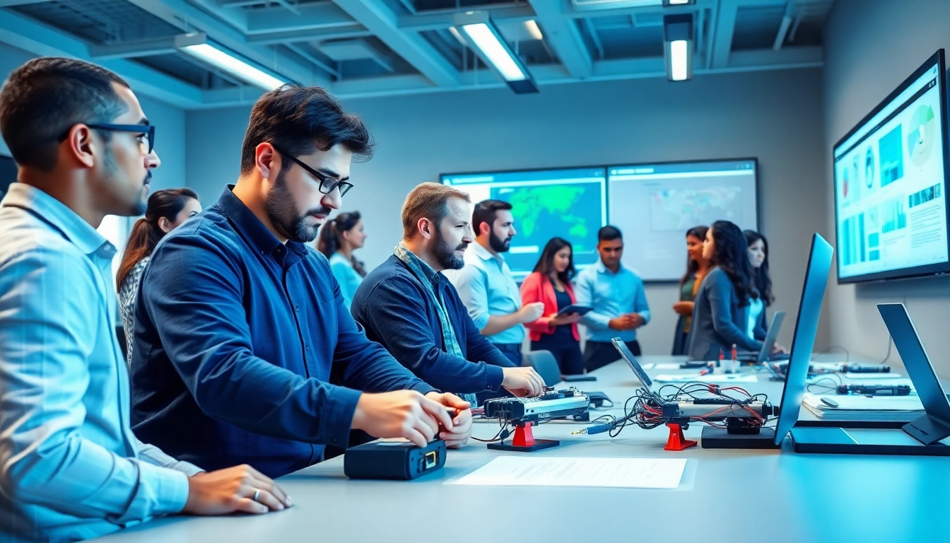 Engaging low voltage training session with students exploring technology hands-on.