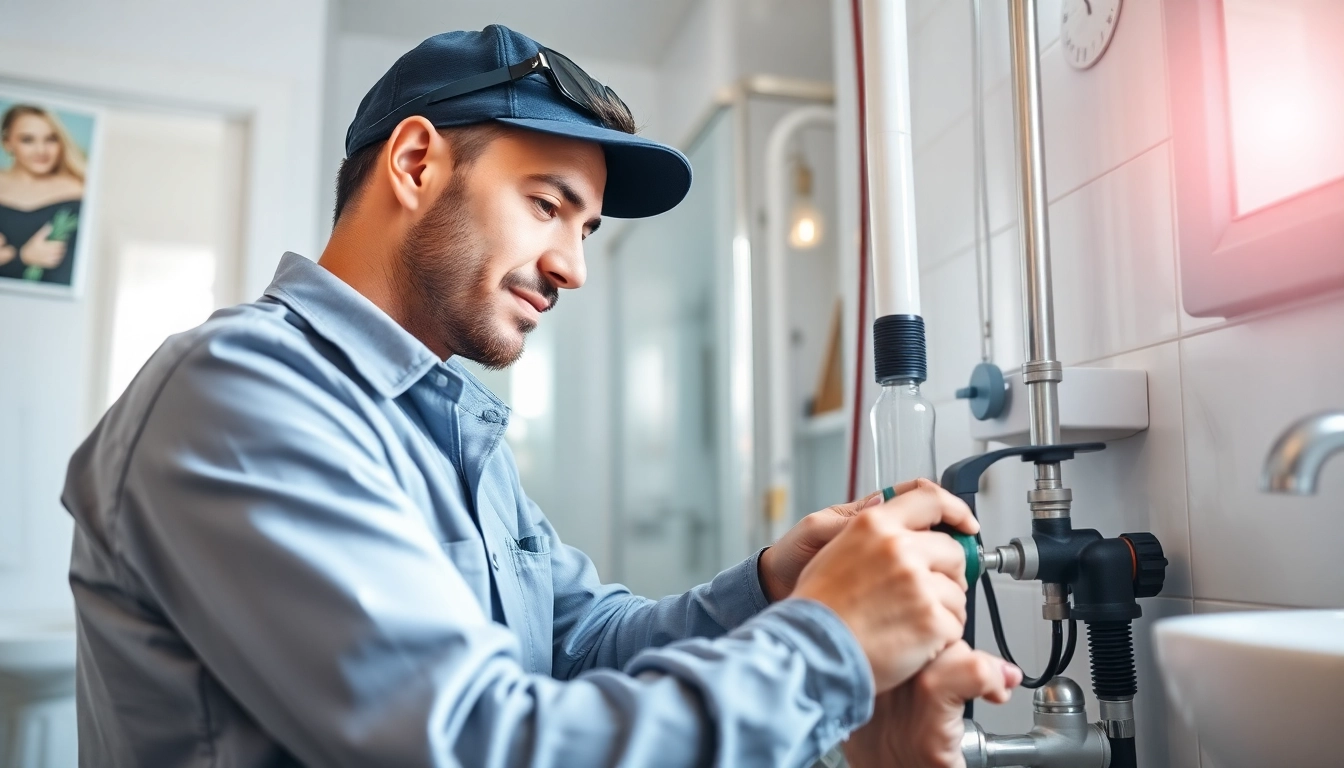Experienced plumber west vancouver fixing pipes in a well-lit modern bathroom.