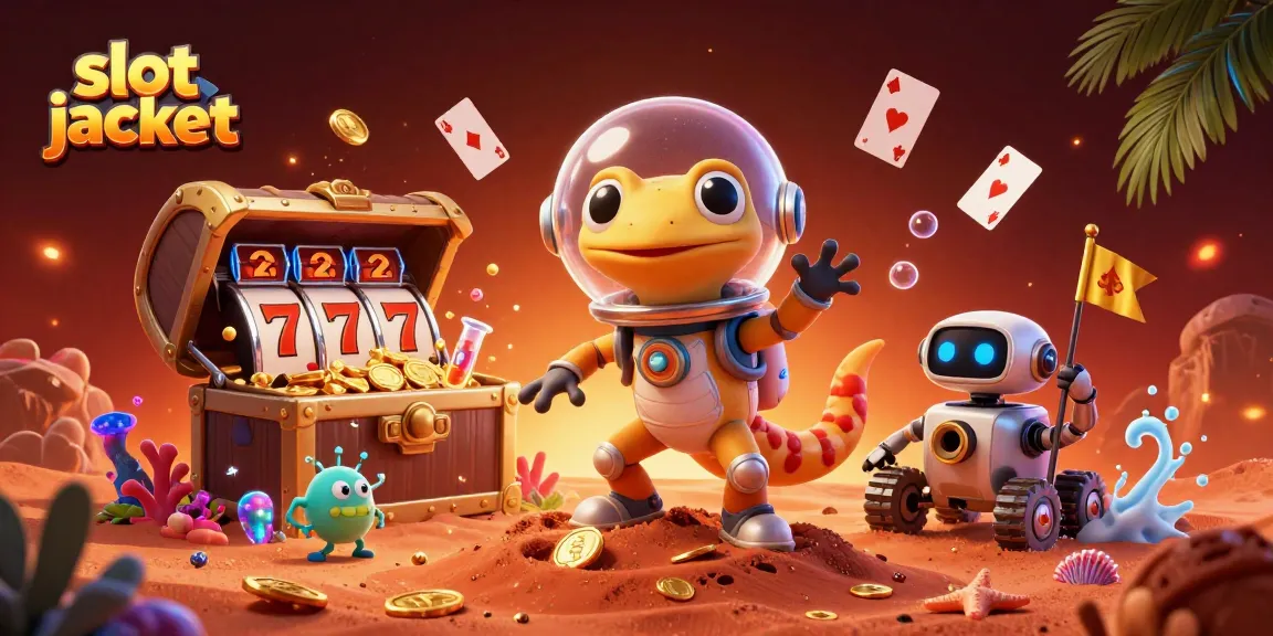 Slot jackpot yang menarik dengan karakter dan elemen kasino dalam ilustrasi 3D yang memukau.