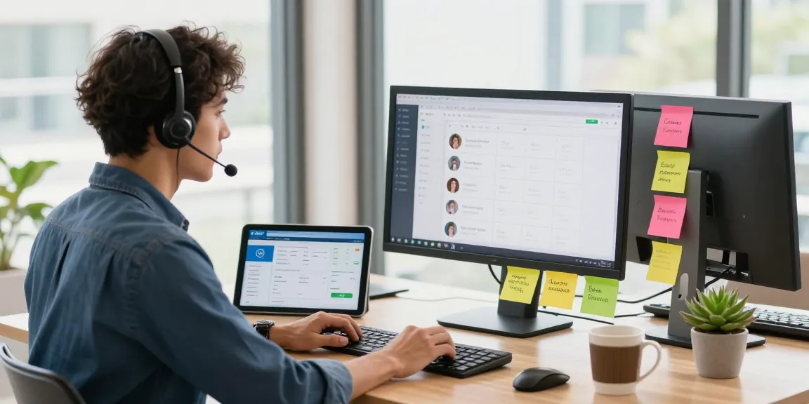 Go Answer team member assisting clients in a modern office, showcasing professional customer service.