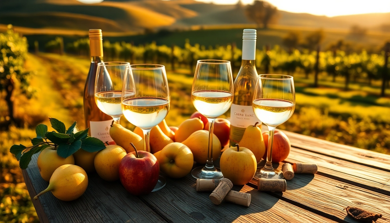 Enjoying Chenin Blanc in a picturesque vineyard setting with fresh fruits.