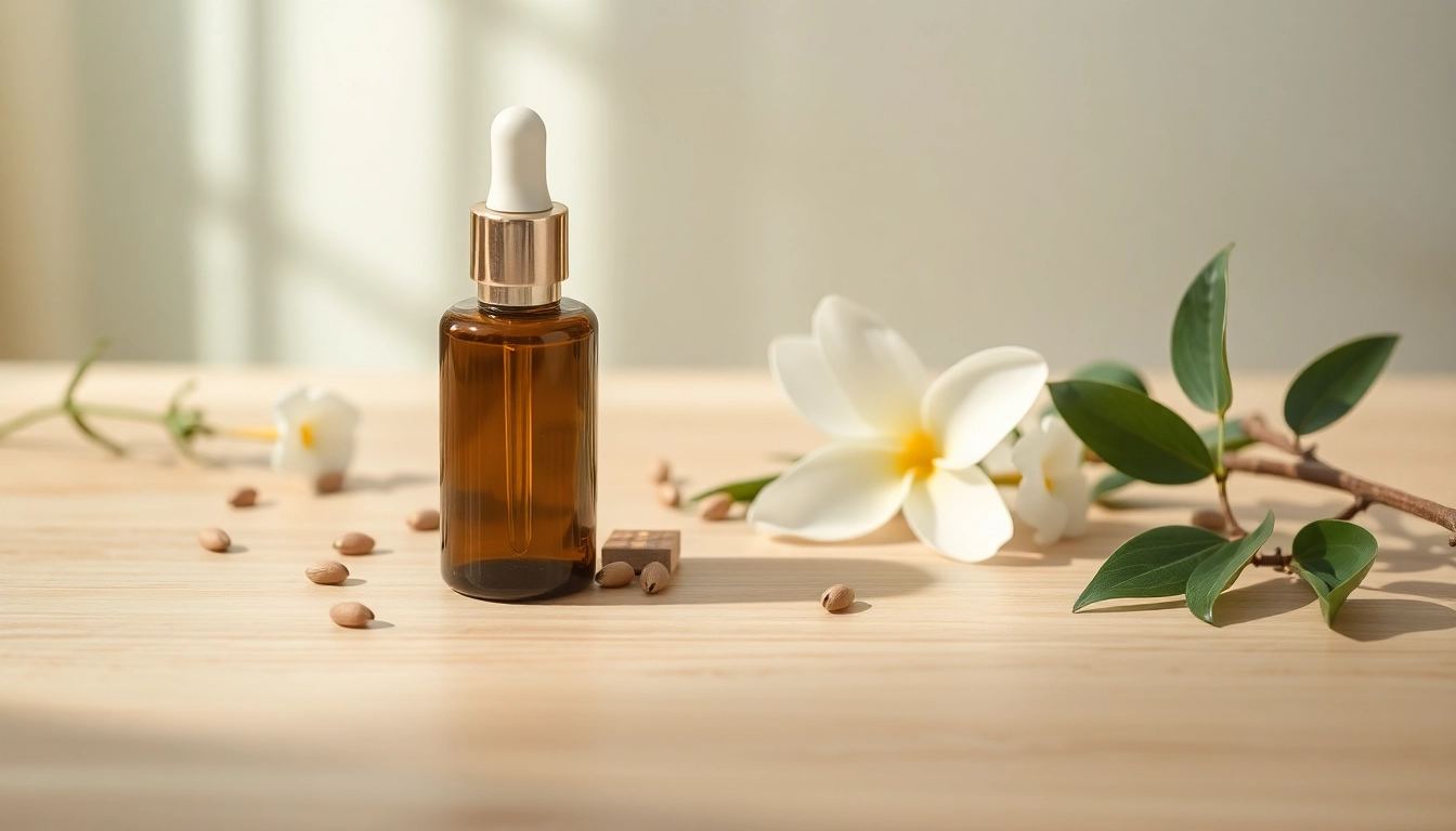 Bakuchiol serum bottle with natural ingredients, reflecting purity and effectiveness.