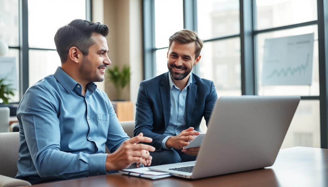 Engaging discussion showcasing best wealth management firms between a financial advisor and a client.