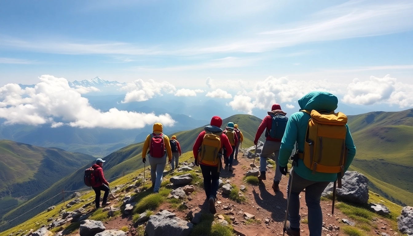 Trekkers enjoying the breathtaking views of Mount Everest while on the Sandakphu trek.