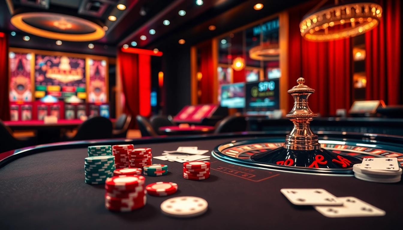 Players engaging in a thrilling game at SV 368 casino, showcasing poker chips and cards.