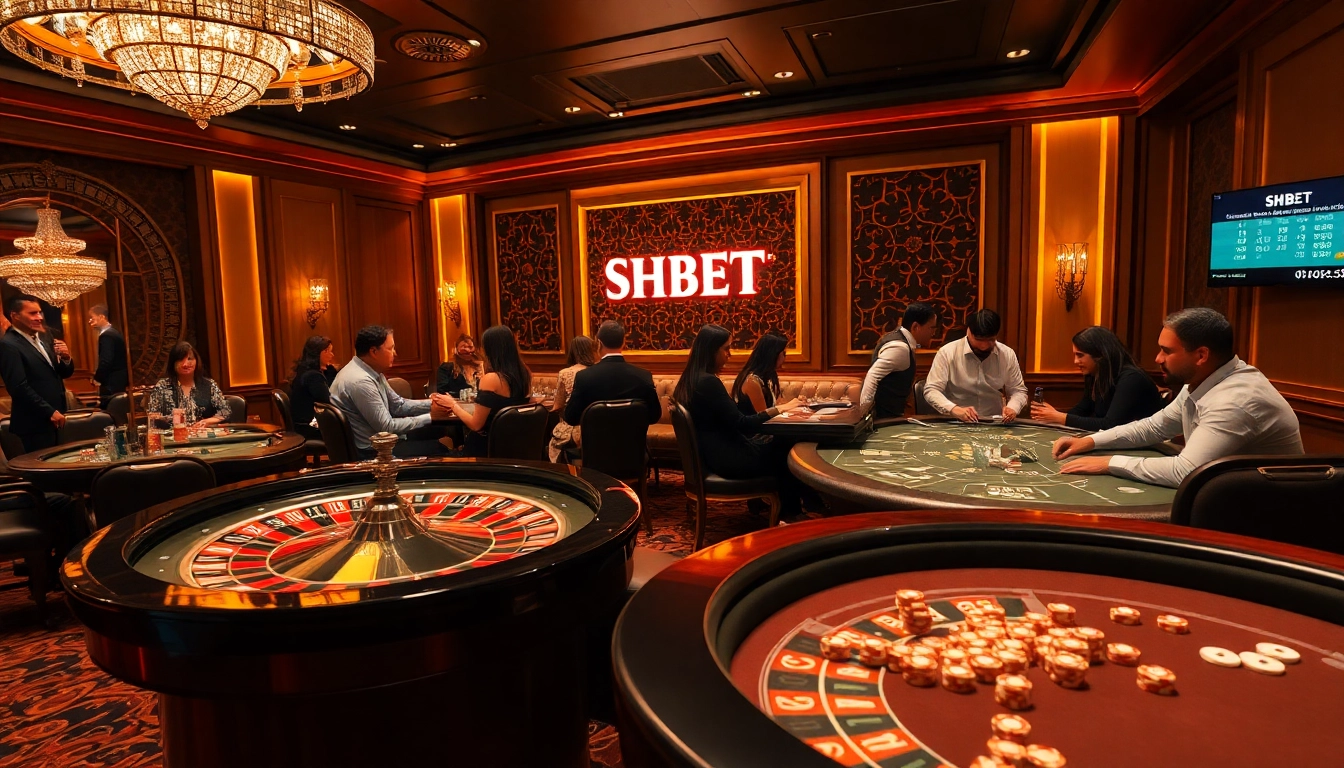 Experience SHBET’s thrilling casino atmosphere with vibrant gameplay and luxurious decor.