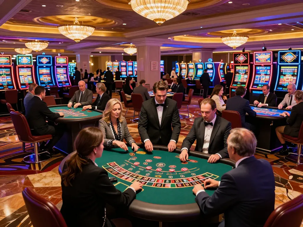 Exciting bets placed at roulette tables in a lively casino atmosphere at https://fc88.today