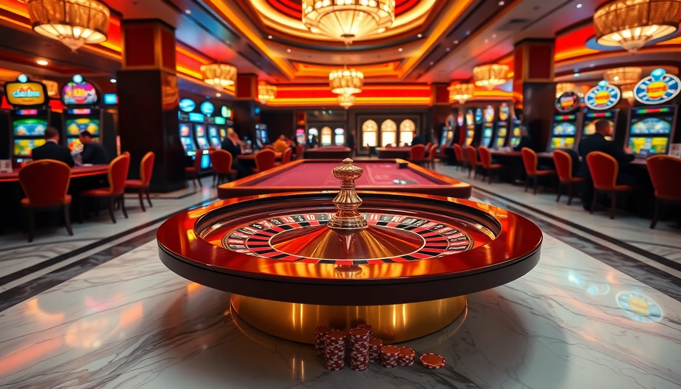 Experience the excitement of pg88 at a luxurious casino with vibrant gaming tables.