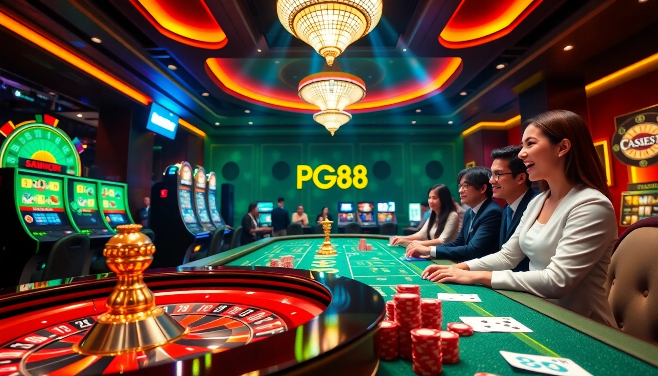 Experience the excitement of PG88 casino gaming with vibrant slot machines and live dealers.