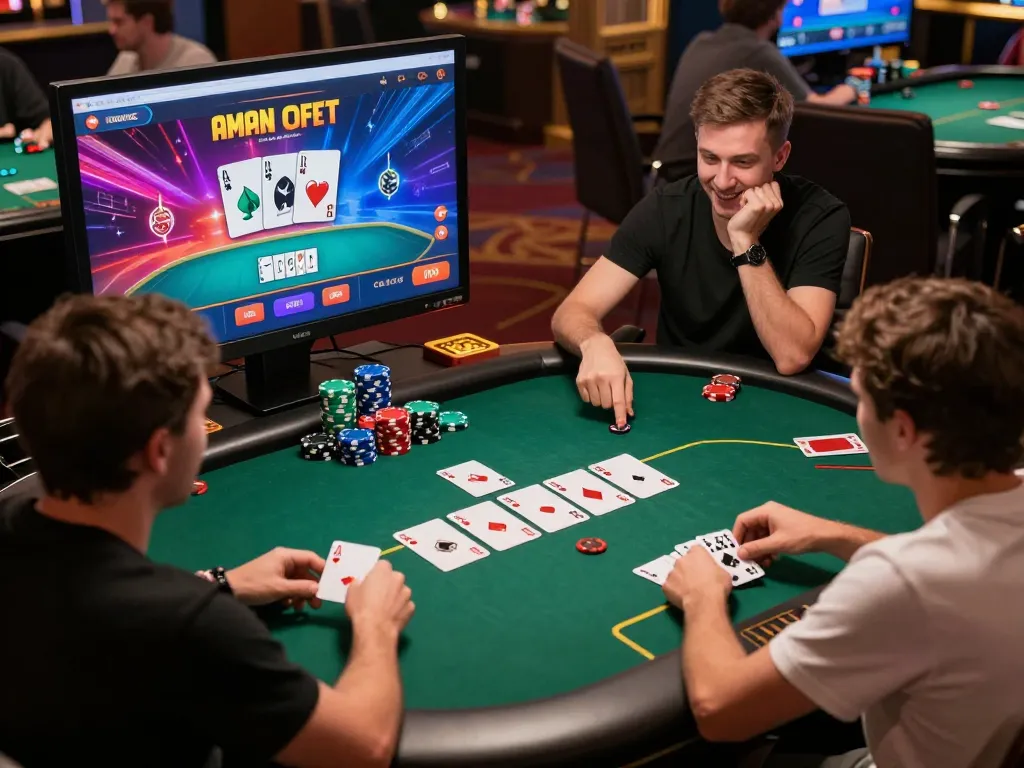 MAY88 engaging poker game on a sleek online casino platform with players in action.