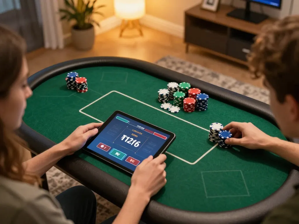 Join the excitement at XOCDIA88 as players enjoy engaging poker gameplay in a cozy home setting.