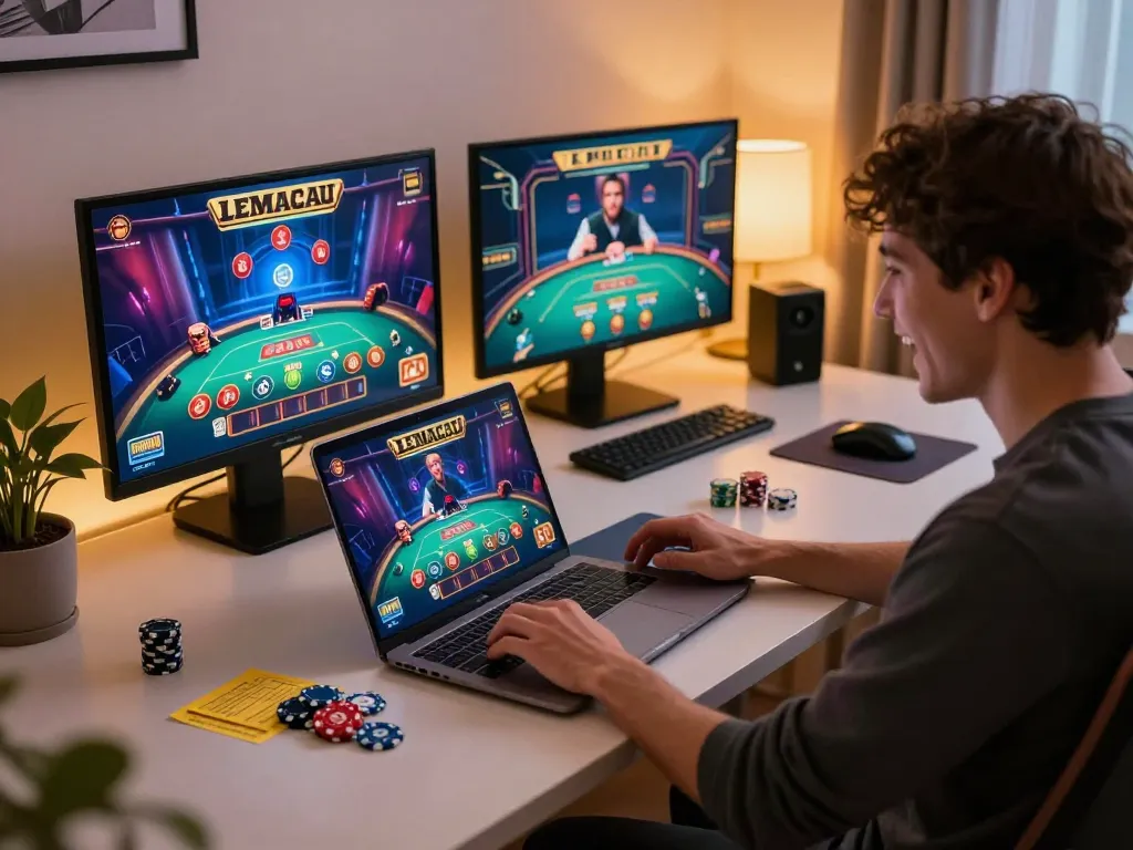 Engaging gameplay on LEMACAU casino platform displayed on a laptop screen