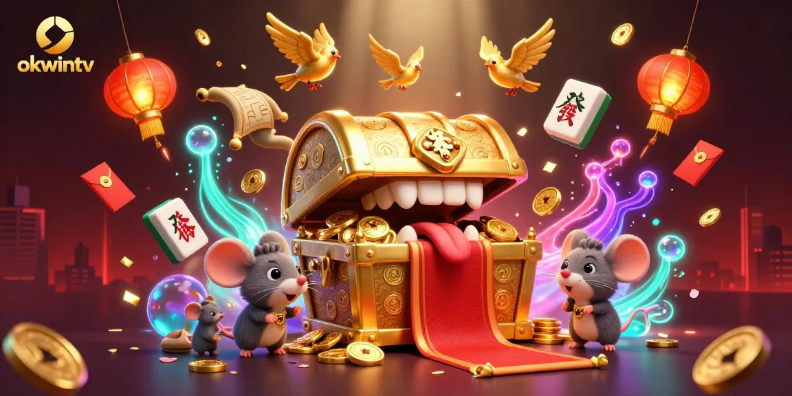Experience the excitement of okwintv's online gambling with vibrant 3D illustrations.