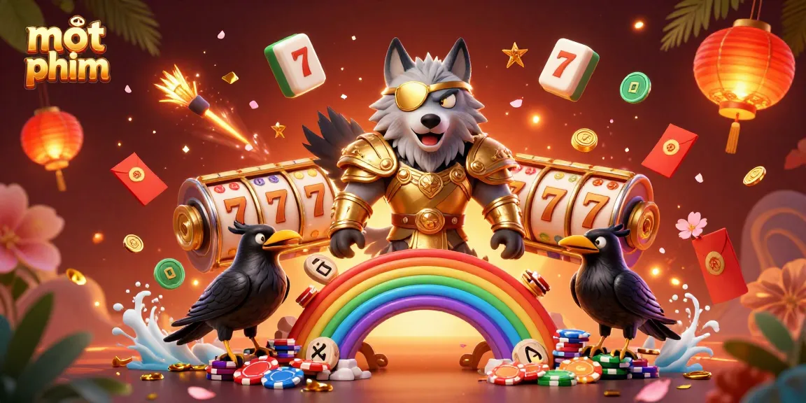 Experience the thrill of gambling with mọt phim characters amidst dynamic casino visuals.