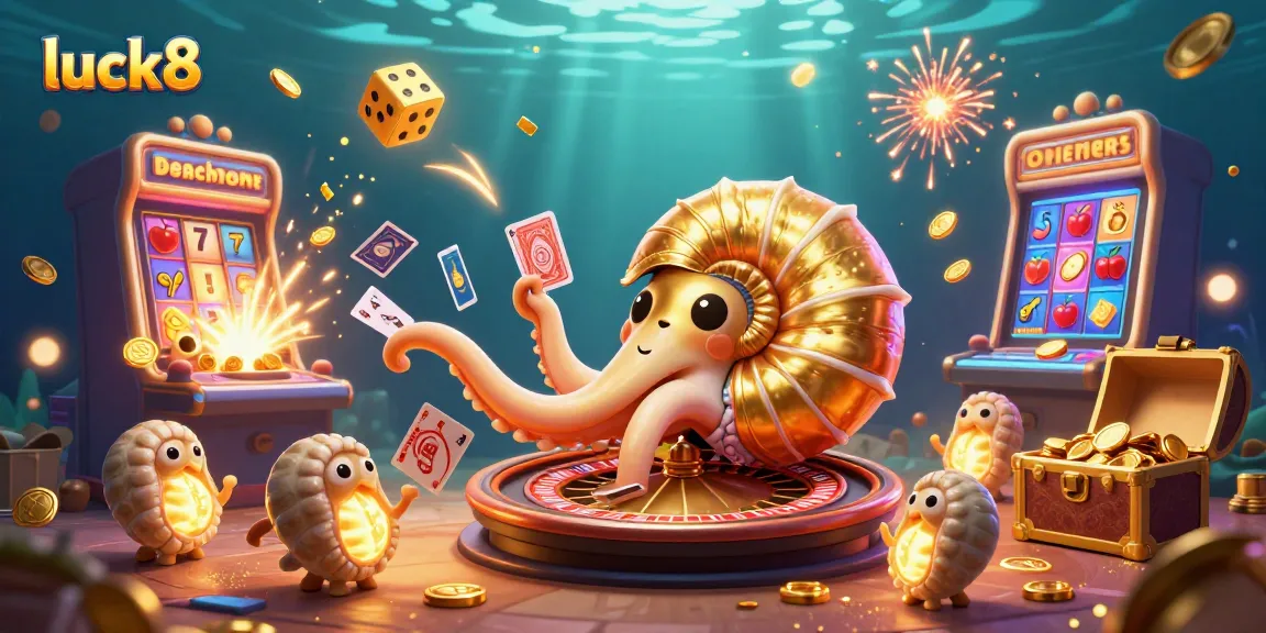 Enjoy a thrilling gaming experience at luck8 with a vibrant casino illustration featuring fantastical themed characters and exciting game elements.
