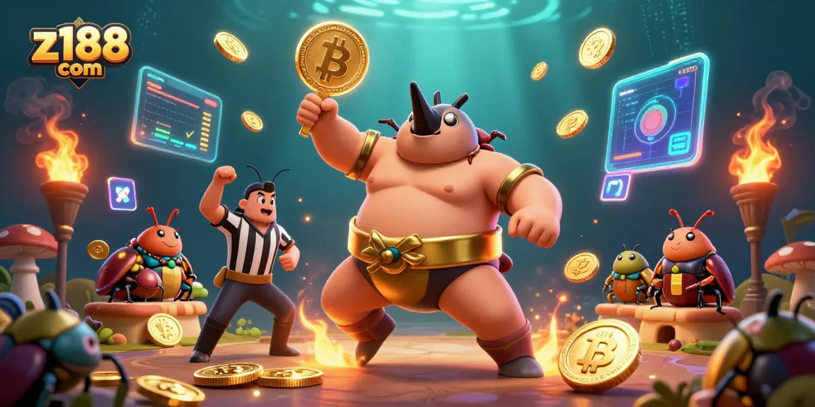 Experience thrilling wins with z188 com as the beetle champion sends coins flying in this dynamic casino scene.