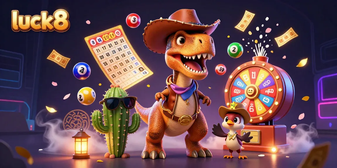 Experience the thrill of luck8 with a vibrant 3D scene of cartoon characters celebrating gaming excitement.