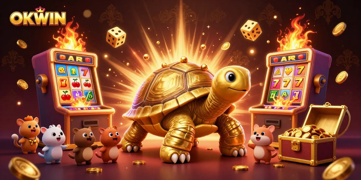 Experience thrilling gameplay with OKWIN's vibrant 3D casino scene featuring captivating jackpot action.