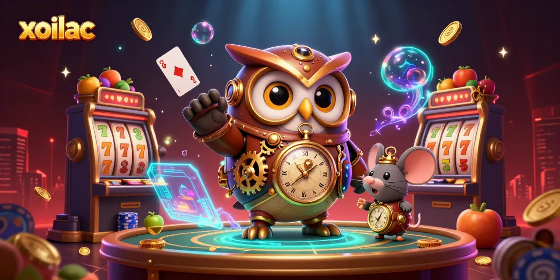 Experience gambling excitement with xoilac's immersive 3D casino scene featuring lively characters.
