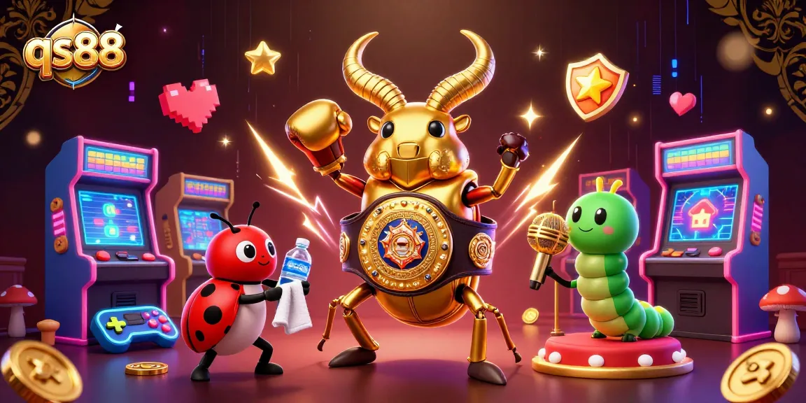 Engage with qs88's vibrant games featuring a charming beetle champion and arcade theme.