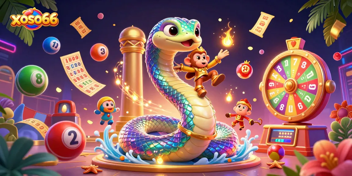 Experience thrilling moments with xoso66 as vibrant lottery balls and golden tickets create excitement.