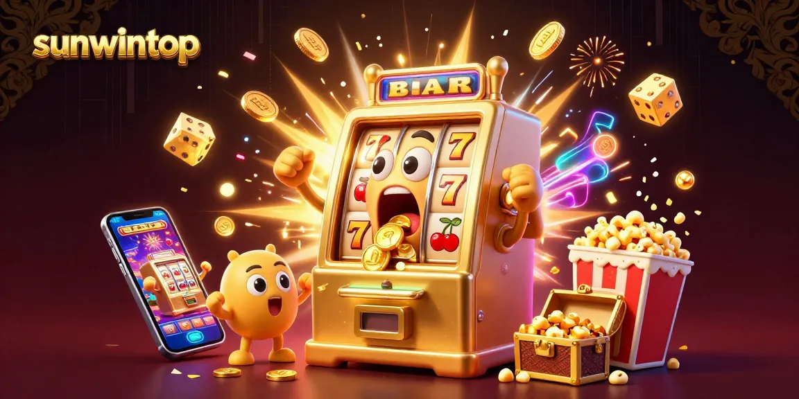 Experience thrilling wins with sunwintop in this dynamic jackpot scene featuring golden slot machines and rich casino elements.