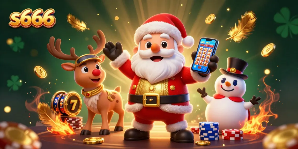 Join Santa and his festive friends at s666 for thrilling jackpot slots action in this vibrant casino scene.
