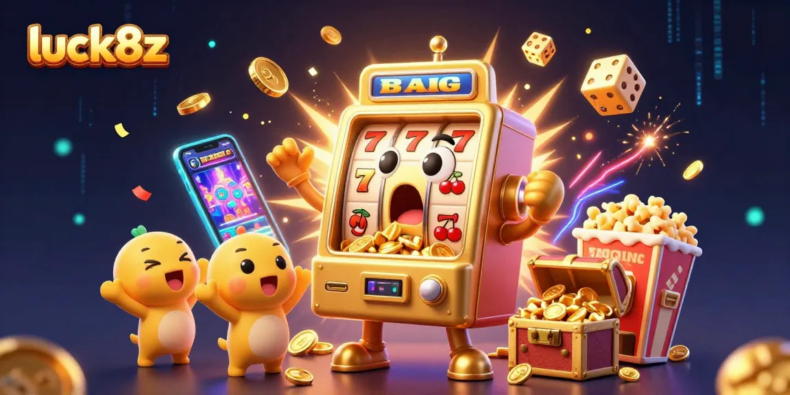 Experience excitement with luck8z as the golden slot machine hits the jackpot, showering coins to celebrate!