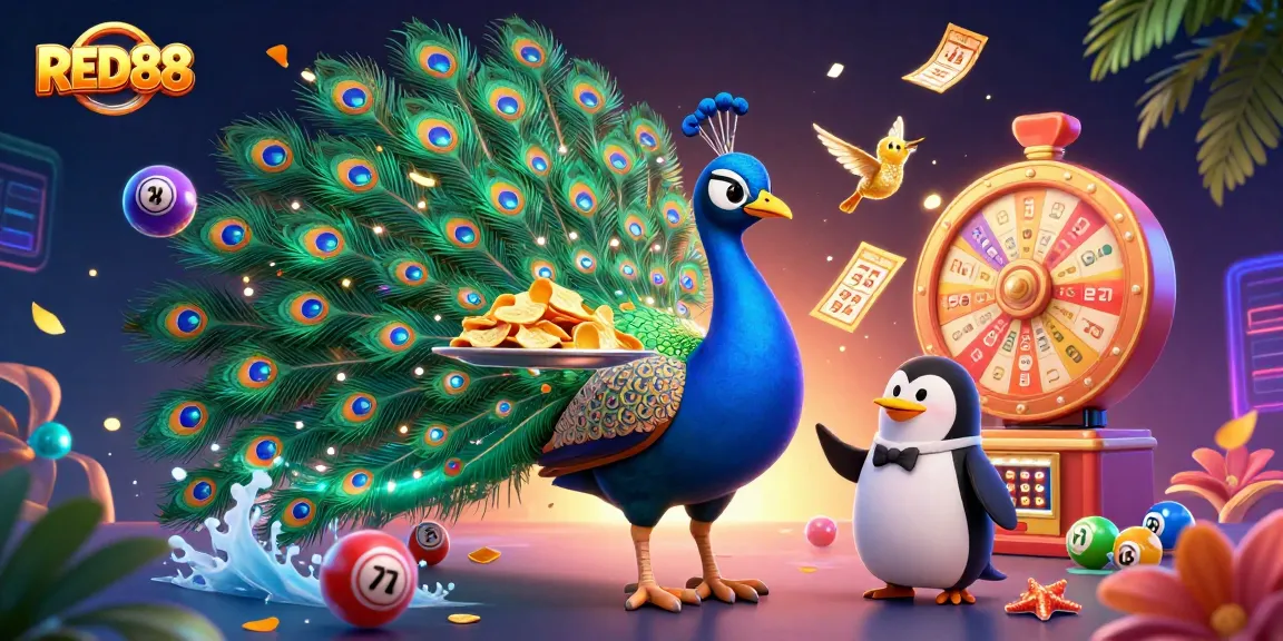 Boost your winnings at RED88 with a vibrant 3D casino illustration showcasing dynamic game elements.
