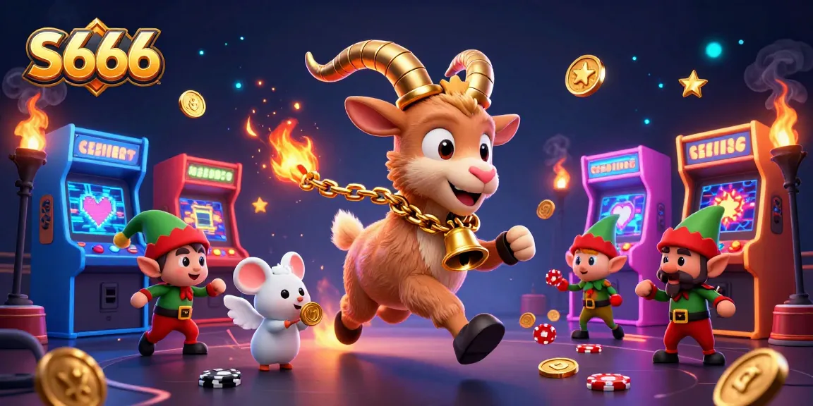 S666 promotes lively gaming with a mischievous Krampus and festive casino elements, engaging players.