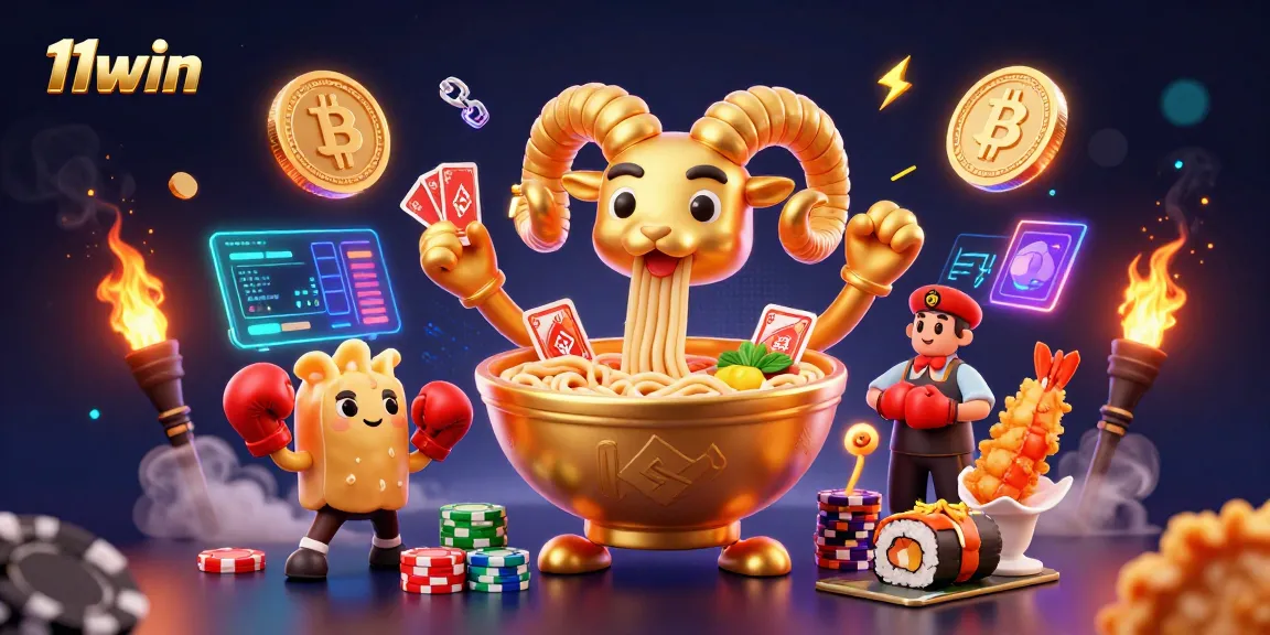 Experience the thrilling energy of 11win with the vibrant casino characters in action, showcasing Bitcoin and Ethereum elements.